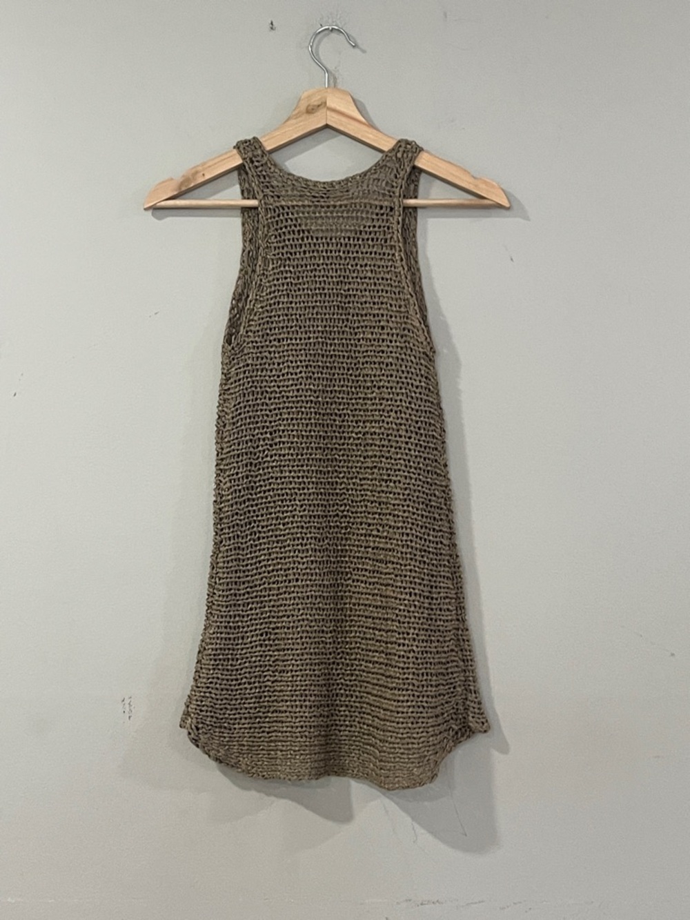 Vince Open-Weave Sleeveless Top in Taupe - Picture 8 of 8